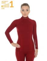Brubeck Футболка женская дл.рукав Wool Merino 78% Бордо в Екатеринбурге