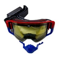 AiM Очки снегоходные с магнитной линзой и подогревом (PRO) 31-107 Accu Heated Red-Blue Glossy в Екатеринбурге