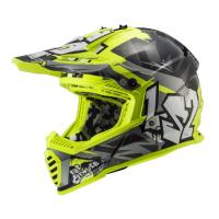 LS2 Шлем MX437 Fast Evo Mini Crusher Black Hi-Vis Yellow в Екатеринбурге