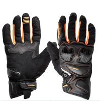 Sweep Перчатки кожаные+текстиль Hammer Black/Orange в Екатеринбурге