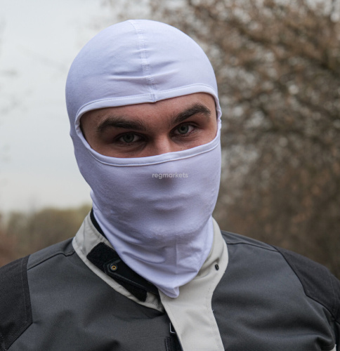 MotoLike Подшлемник Хлопок/Эластан Белый в Екатеринбурге