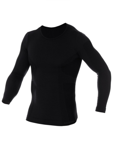 Brubeck Футболка мужская дл.рукав Comfort Wool Черный в Екатеринбурге