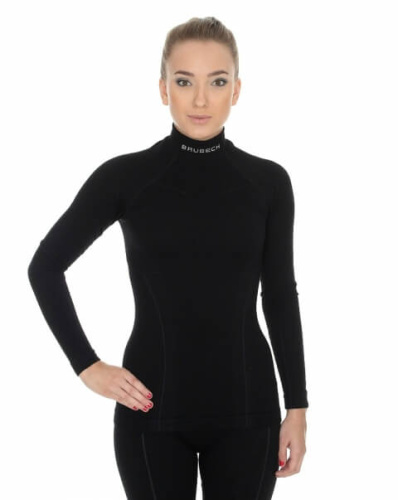 Brubeck Футболка женская дл.рукав Wool Merino 78% Черный в Екатеринбурге